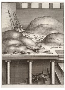 La vieja comadreja y los ratones de Wenceslaus Hollar